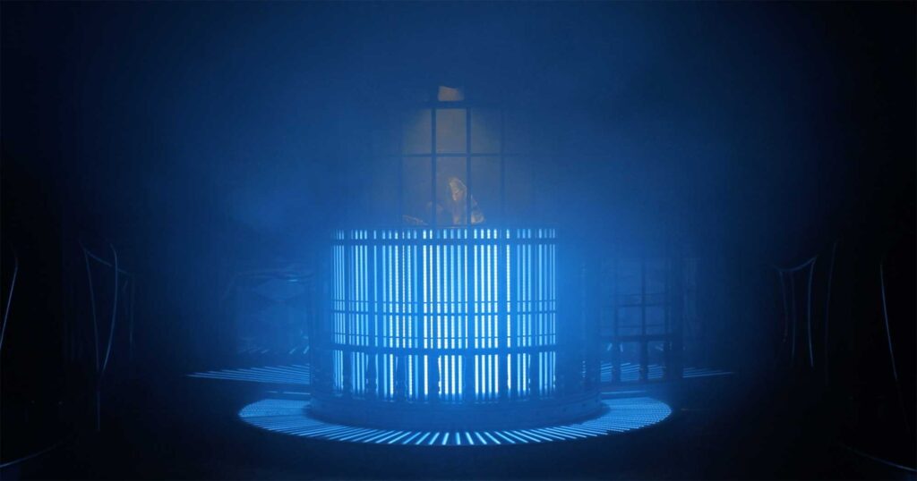 M83's Moonchild music video showing a woman arriving in her space shuttle.