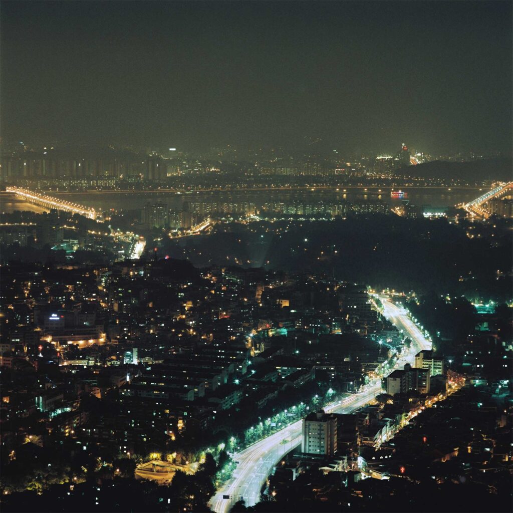 Night view of Itaewon, Seoul with Han River