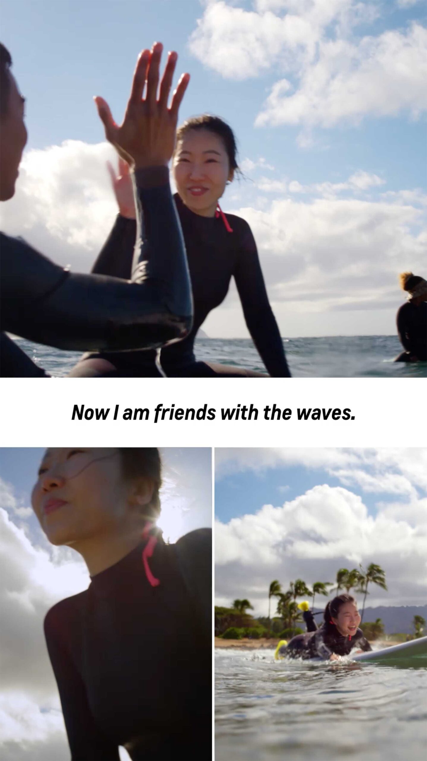 Mihwa, a young Korean woman, turns her fear of water into a friendship with the waves, learning how to surf as part of the Chevrolet New Year New Roads campaign.