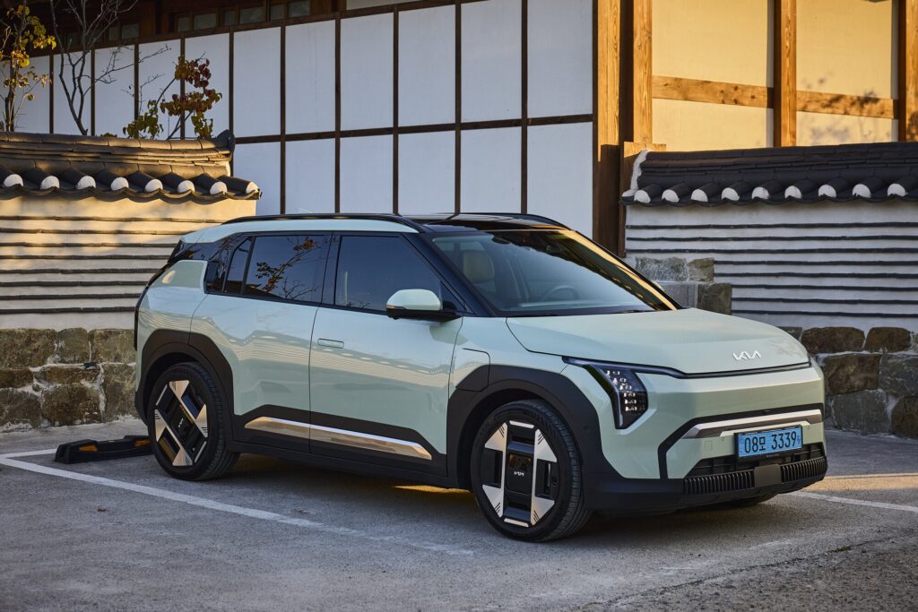 Kia EV3 at Muuun Stay where electric design meets hanok influence.