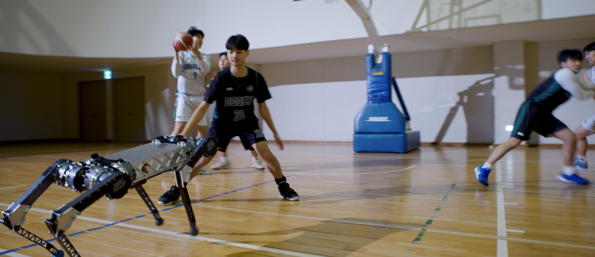 KAIST robotics prototype interacting with basketball players in Daejeon South Korea