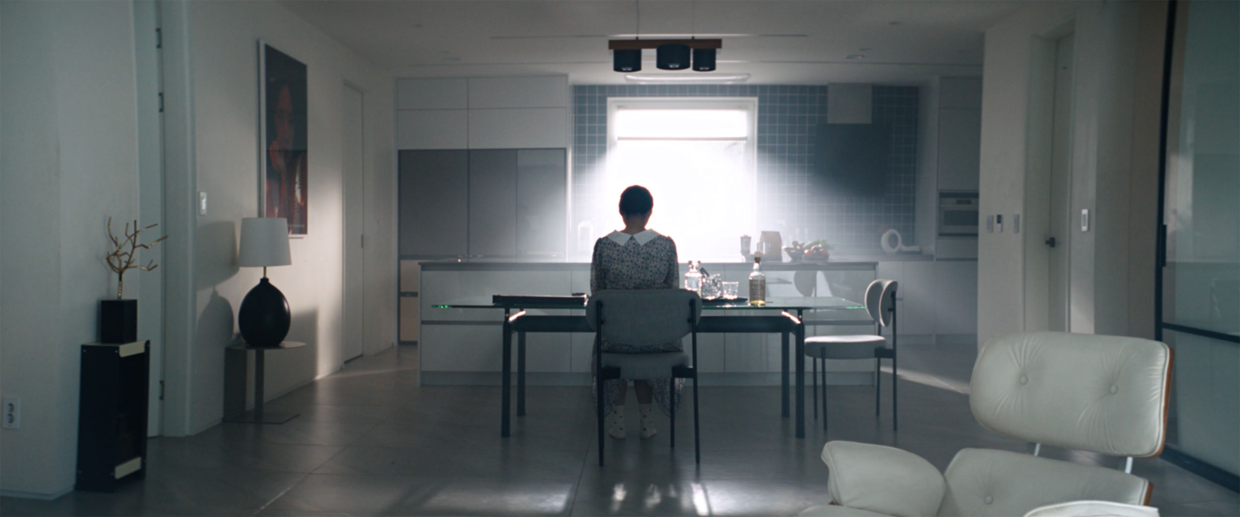 Luxury penthouse interior during home invasion sequence in IDOLS
