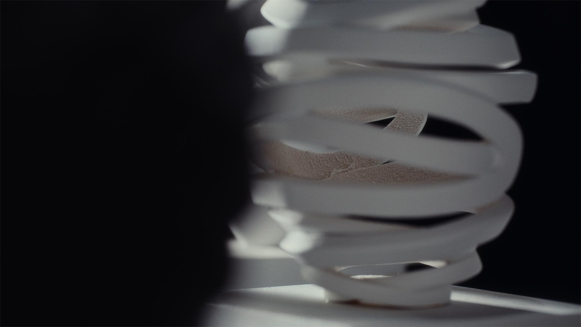 Abstract layered white architectural model detail