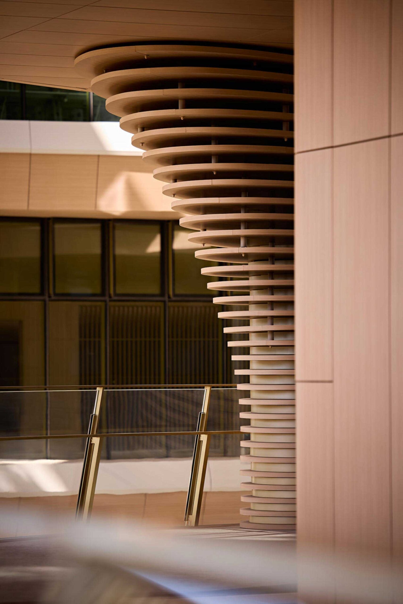 Layered sunshade detail at Hana Bank Headquarters by NBBJ