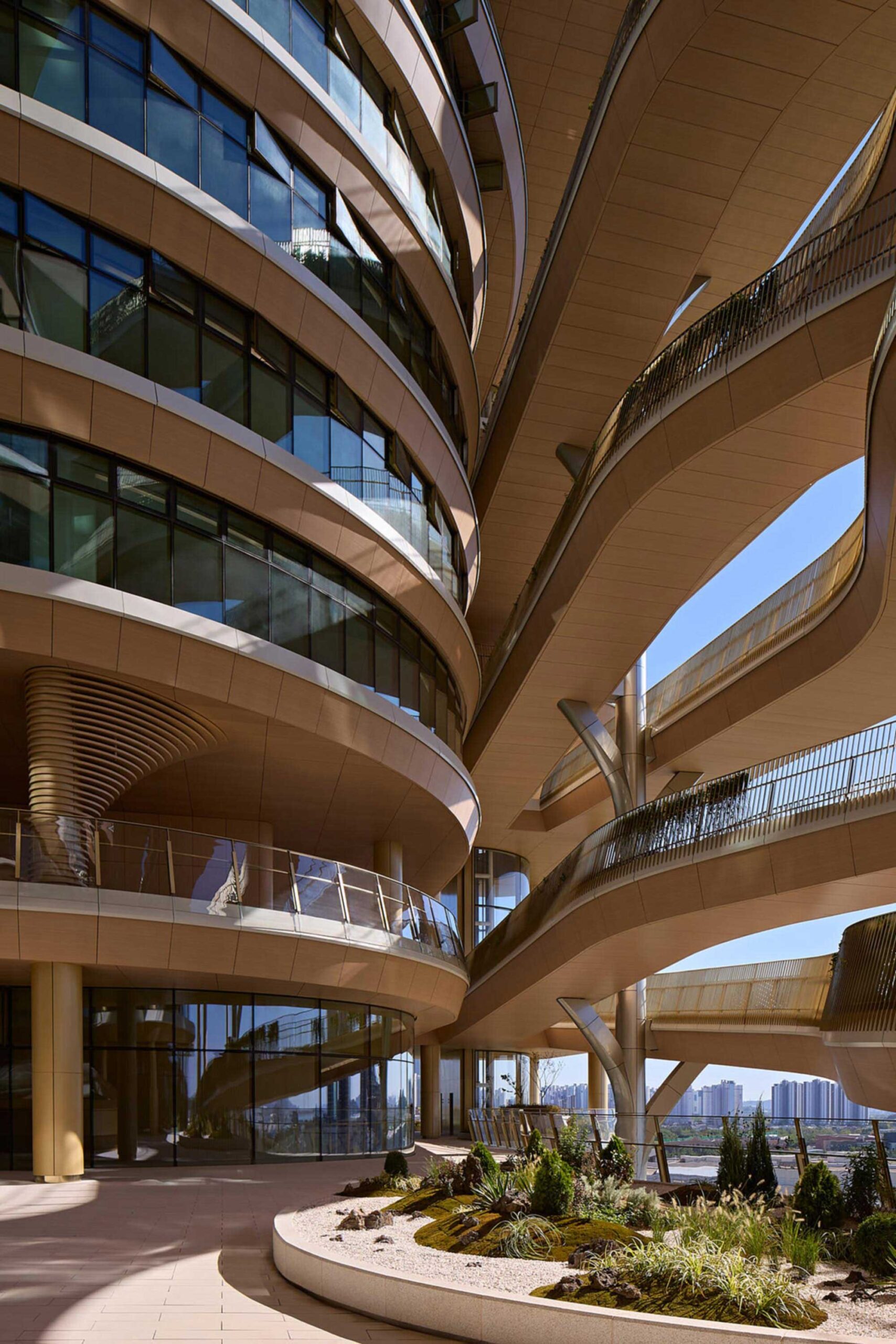 Landscaped terraces at Hana Bank Headquarters by NBBJ