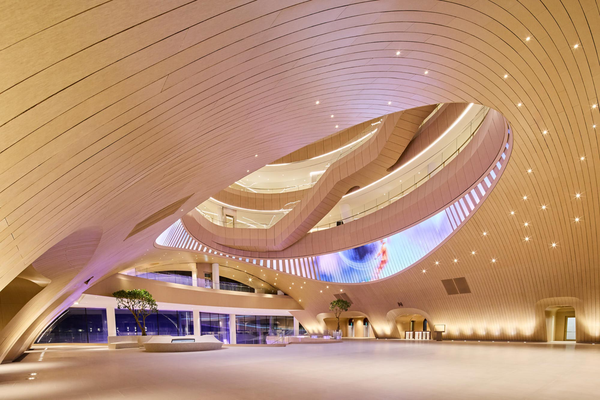 Sculptural atrium at Hana Bank Headquarters by NBBJ